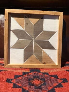 Wood Framed Star Barnwood Wall Art - Neutral Tones